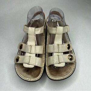 Womens Alegria White Silver Gladiator Sandals Iridescent Snake Gem Eu 39 US Sz 9